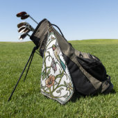 Elegant hummingbird artwork botanical boho chic ゴルフタオル (グリーン)