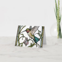 Elegant hummingbird artwork botanical boho chic サンキューカード