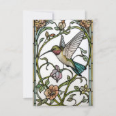 Elegant hummingbird artwork botanical boho chic サンキューカード (正面)