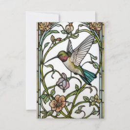 Elegant hummingbird artwork botanical boho chic サンキューカード
