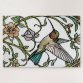 Elegant hummingbird artwork botanical boho chic ジグソーパズル (横)