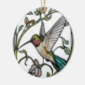 Elegant hummingbird artwork botanical boho chic セラミックオーナメント (左)
