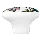 Elegant hummingbird artwork botanical boho chic セラミックノブ (側面)