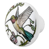 Elegant hummingbird artwork botanical boho chic セラミックノブ (右)