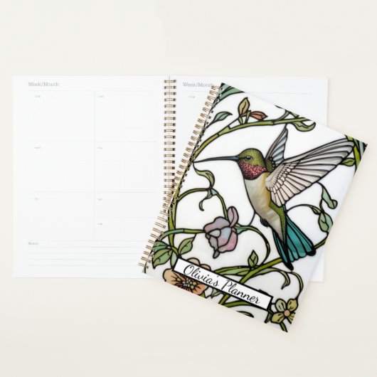 Elegant hummingbird artwork botanical boho chic プランナー手帳 (ディスプレー)