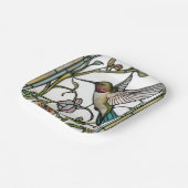 Elegant hummingbird artwork botanical boho chic ペーパープレート (傾斜あり)