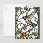 Elegant hummingbird artwork botanical boho chic ポストカード (正面/裏面)