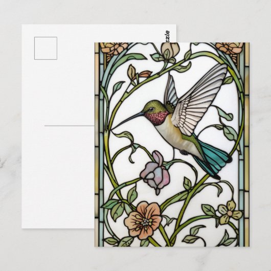 Elegant hummingbird artwork botanical boho chic ポストカード (正面/裏面)