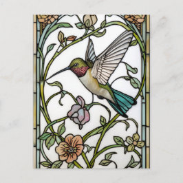 Elegant hummingbird artwork botanical boho chic ポストカード