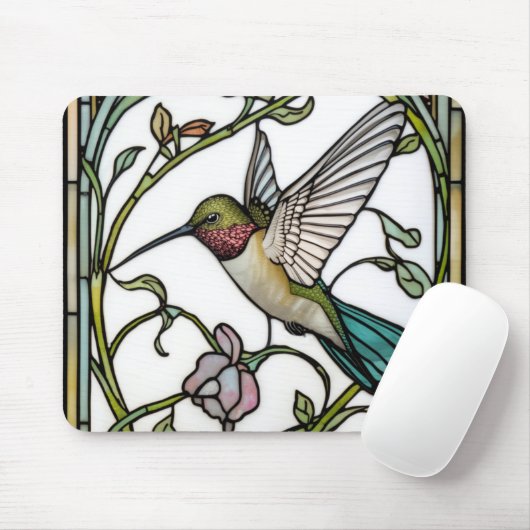 Elegant hummingbird artwork botanical boho chic マウスパッド (マウス)