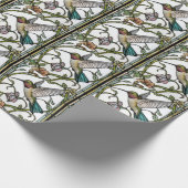 Elegant hummingbird artwork botanical boho chic ラッピングペーパー (角)