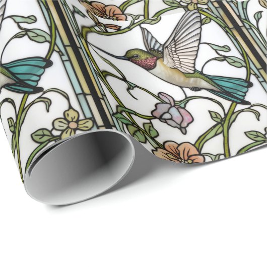Elegant hummingbird artwork botanical boho chic ラッピングペーパー (ロールコーナー)