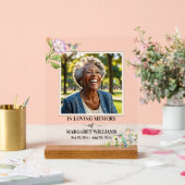 Elegant Hummingbirds Floral Photo Funeral アクリルサイン (ウェディング)