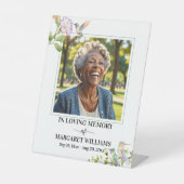 Elegant Hummingbirds Floral Photo Funeral 台座サイン (正面)