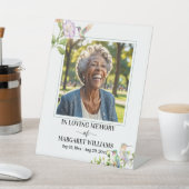 Elegant Hummingbirds Floral Photo Funeral 台座サイン (インサイチュ)