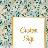 Elegant Hunter Green Gold Greenery Wedding Custom ポスター