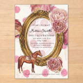 Elegant Hunter’s Sweet 16 Equestrian Birthday アクリル招待状 (正面)