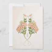 Elegant Hydrangea Art Nouveau Wedding 招待状 (裏面)