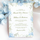 Elegant Hydrangea Floral Wedding Invitation 招待状