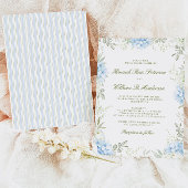 Elegant Hydrangea Floral Wedding Invitation 招待状