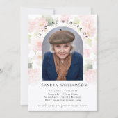 Elegant Hydrangea Memorial Photo Announcement 招待状 (正面)