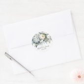 Elegant Hydrangea Rose Floral Wedding              ラウンドシール (封筒)