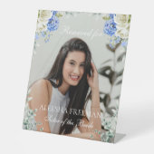 Elegant Hydrangea Wedding Reserved Memorial Chair 台座サイン (正面)