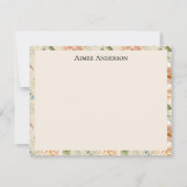 Elegant Hydrangeas Peonies Floral Pattern Frame ノートカード (正面)