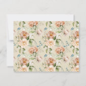 Elegant Hydrangeas Peonies Floral Pattern Frame ノートカード (裏面)