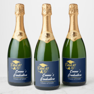 ELegant I did it Success Graduation Party  スパークリングワインラベル