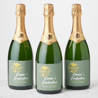 ELegant I did it Success Graduation Party  スパークリングワインラベル