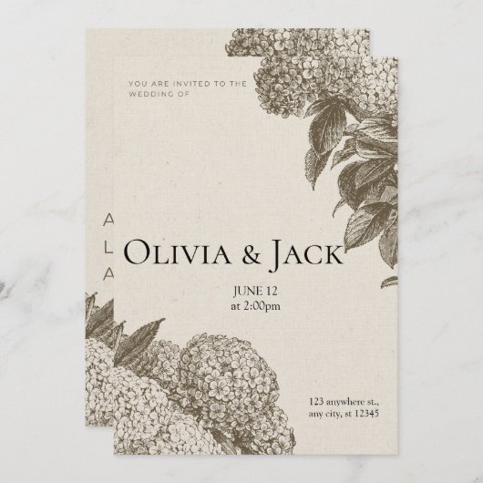 Elegant “I Do” Wedding Invitation – Customizable  招待状 (正面/裏面)