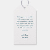 Elegant Ice Blue Tree Winter Wonderland Christmas ギフトタグ (裏面)