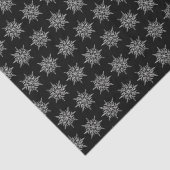 Elegant Ice Crystals Pattern on Black 薄葉紙 (詳細)