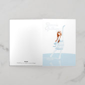 Elegant Ice skater Folded Foil Greeting Card 箔グリーティングカード (外側レイダウン)