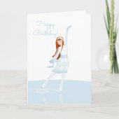 Elegant Ice Skater Folded Holiday Card カード (正面)