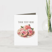 Elegant iced rose cookie bakery customizable カード (正面)