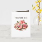 Elegant iced rose cookie bakery customizable カード (黄色い花)