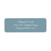 Elegant Icy Slate Blue Wedding Return Address ラベル (正面)