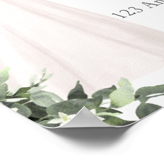 Elegant Illustrated Wedding Invitation  ポスター (角)