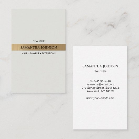 Elegant Imitat-Gold Streifen 名刺 (正面/裏面)