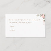 Elegant In Bloom Baby Shower Game Guess How Many エンクロージャーカード (裏面)