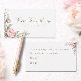 Elegant In Bloom Baby Shower Game Guess How Many エンクロージャーカード