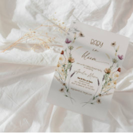Elegant "In Bloom" Baby Shower Party 招待状