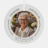 Elegant In Loving Memory Memorial Funeral Keepsake ガラスオーナメント (裏面)