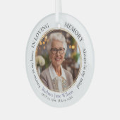 Elegant In Loving Memory Memorial Funeral Keepsake ガラスオーナメント (正面左)