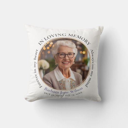 Elegant In Loving Memory Memorial Funeral Keepsake クッション (正面)