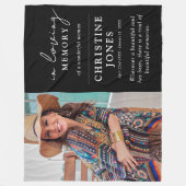 Elegant In Loving Memory Memorial Photo  フリースブランケット (正面)