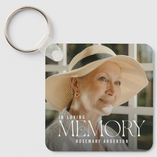 Elegant In Loving Memory Photo Keepsake キーホルダー (正面)