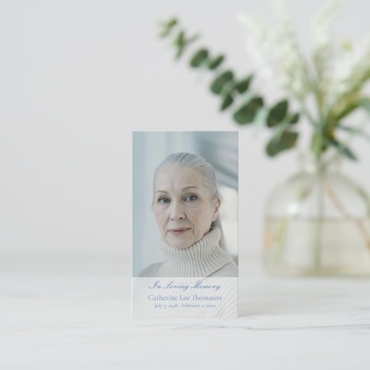 Elegant In Loving Memory Photo Prayer Cards 名刺 (スタンド正面)